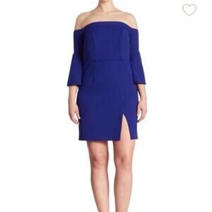 NWT ABS Allen Schwartz blue off the shoulder dress